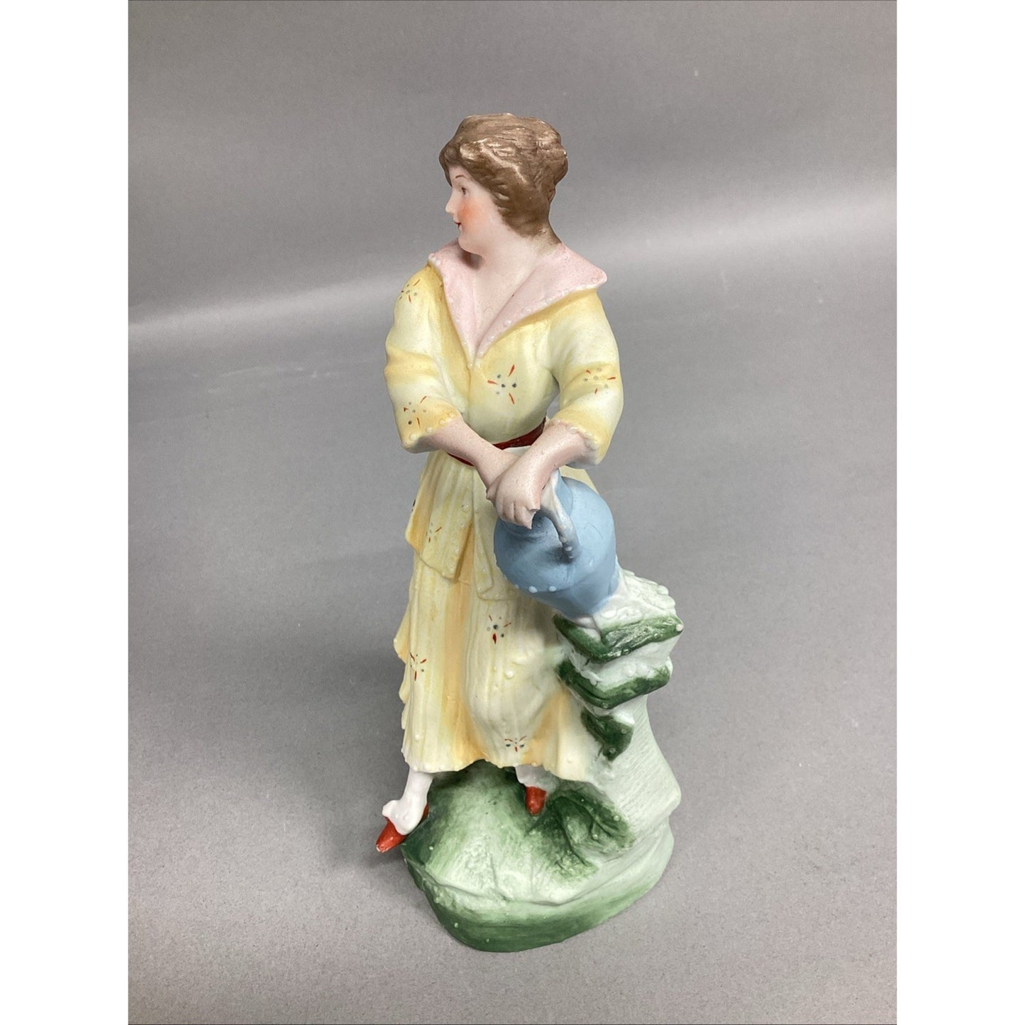 Vintage Porcelain Figurine - Woman Holding Jug Of Water - 8”H