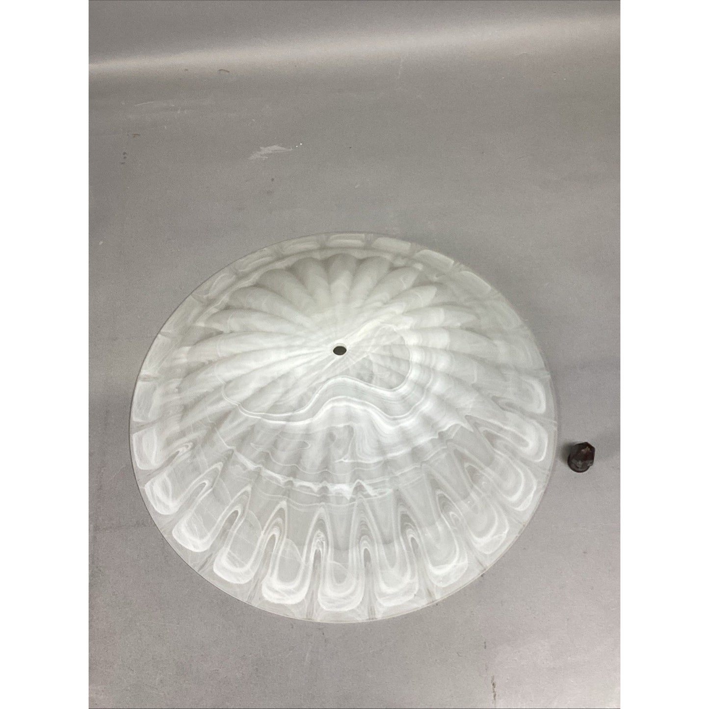 Vintage Frosted Glass Pendant Light Shade - 15.75”Dx5.5”H