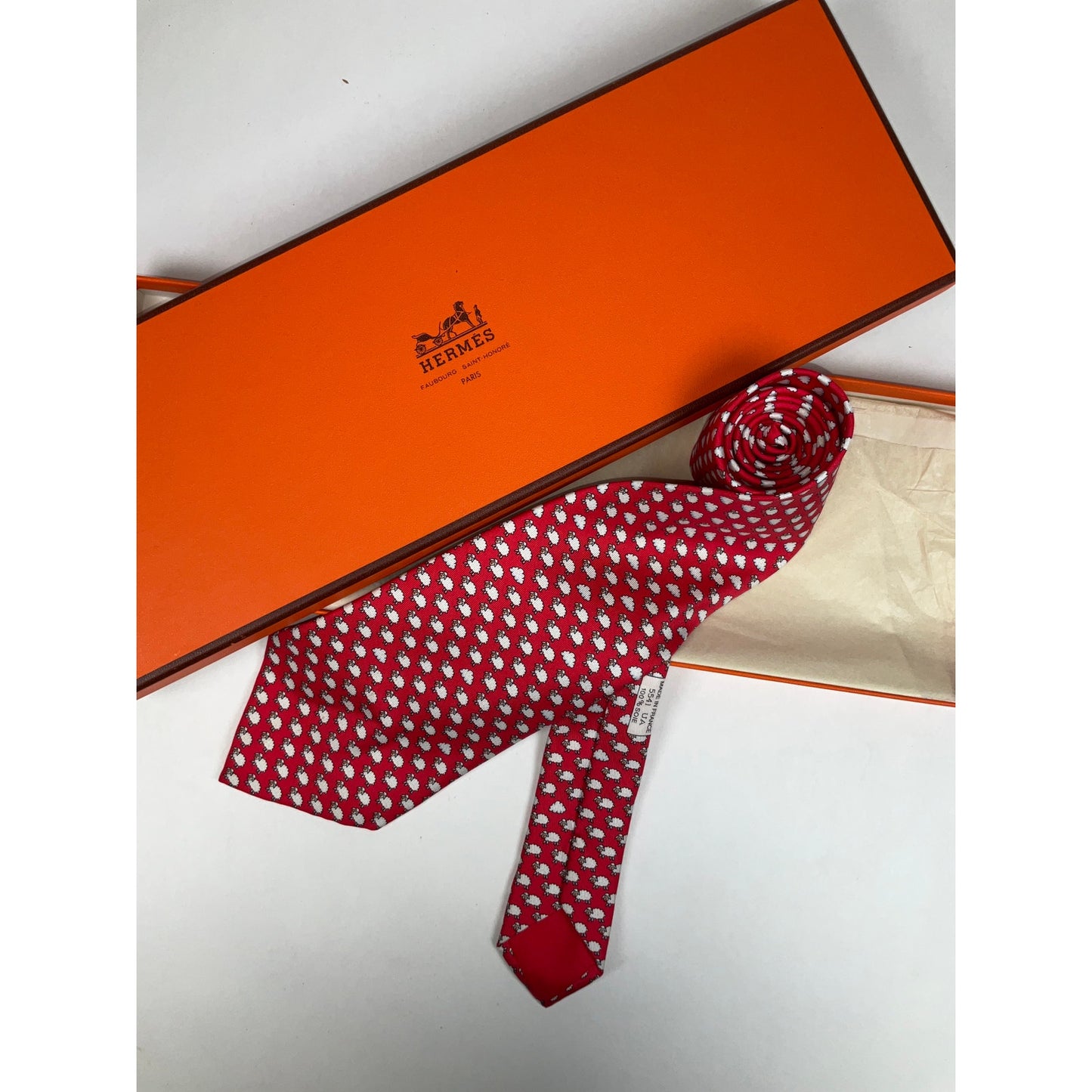 Men’s Hermès Sheep Tie REF: 5541UA | No Box