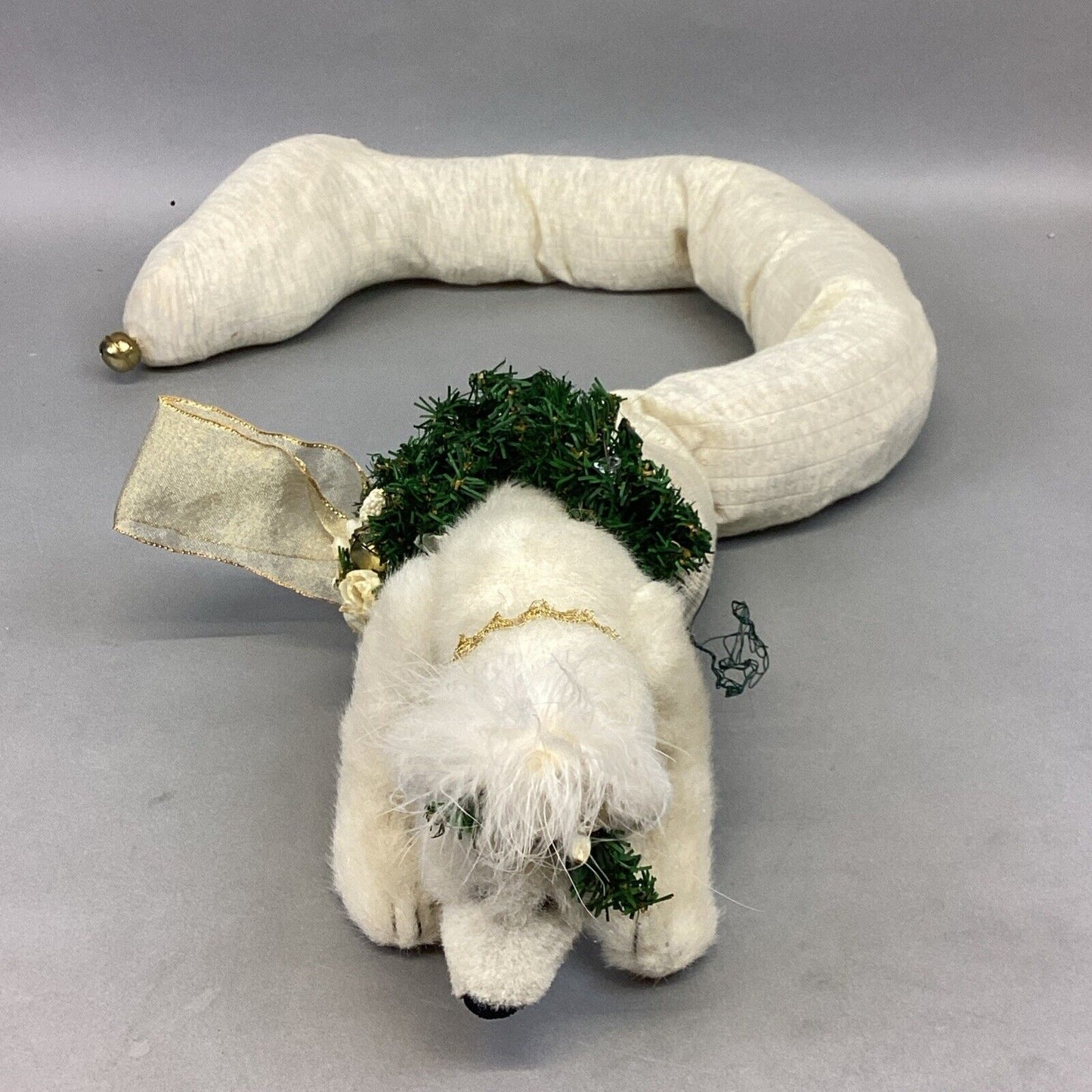 Decorative Polar Bear Door Draft Stopper W/ Moveable Arms - 42”