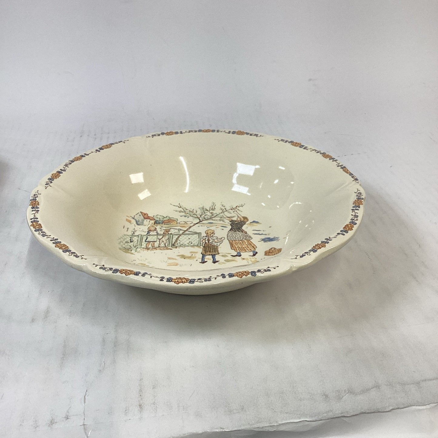 Vintage Sarreguemines Digoin France Enfants Richard Serving Dish - 10”D