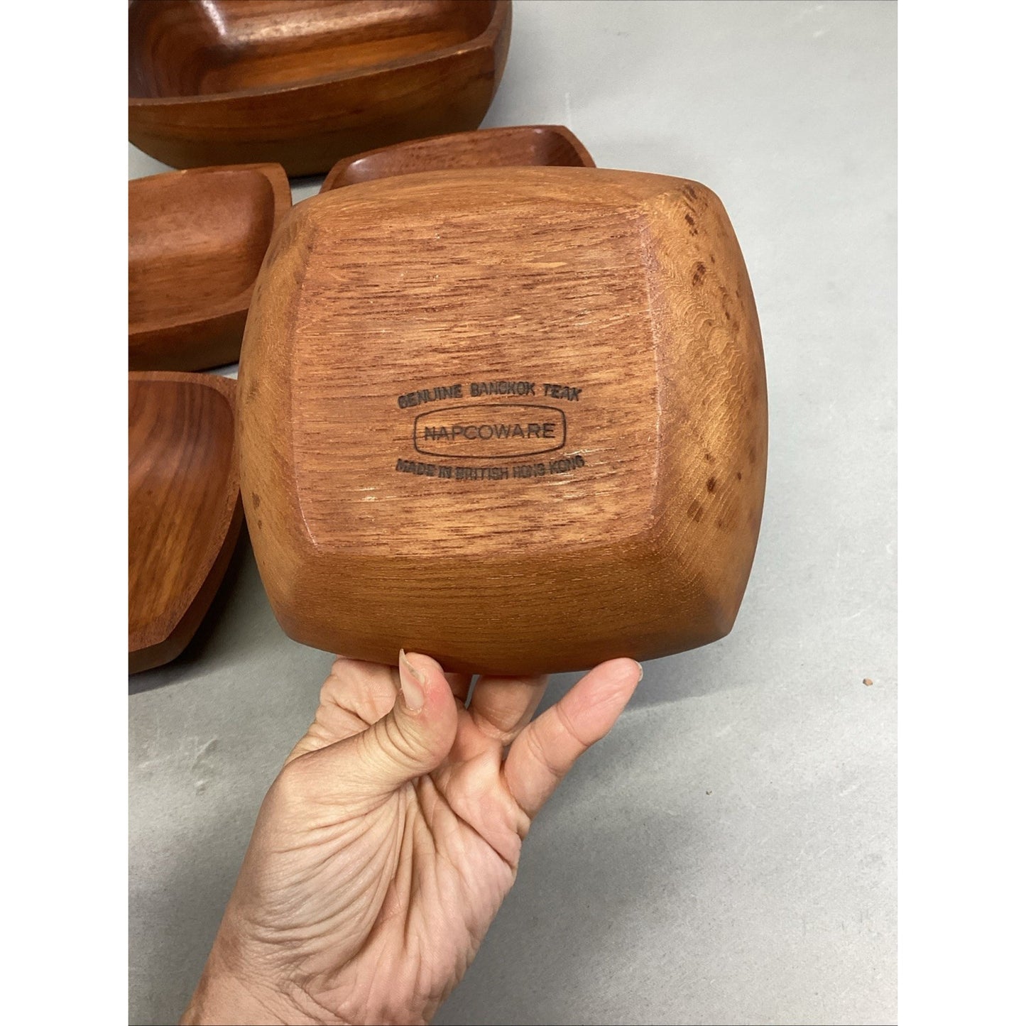 Genuine Bangkok Teak Napcoware Bowls - Lot Of 5