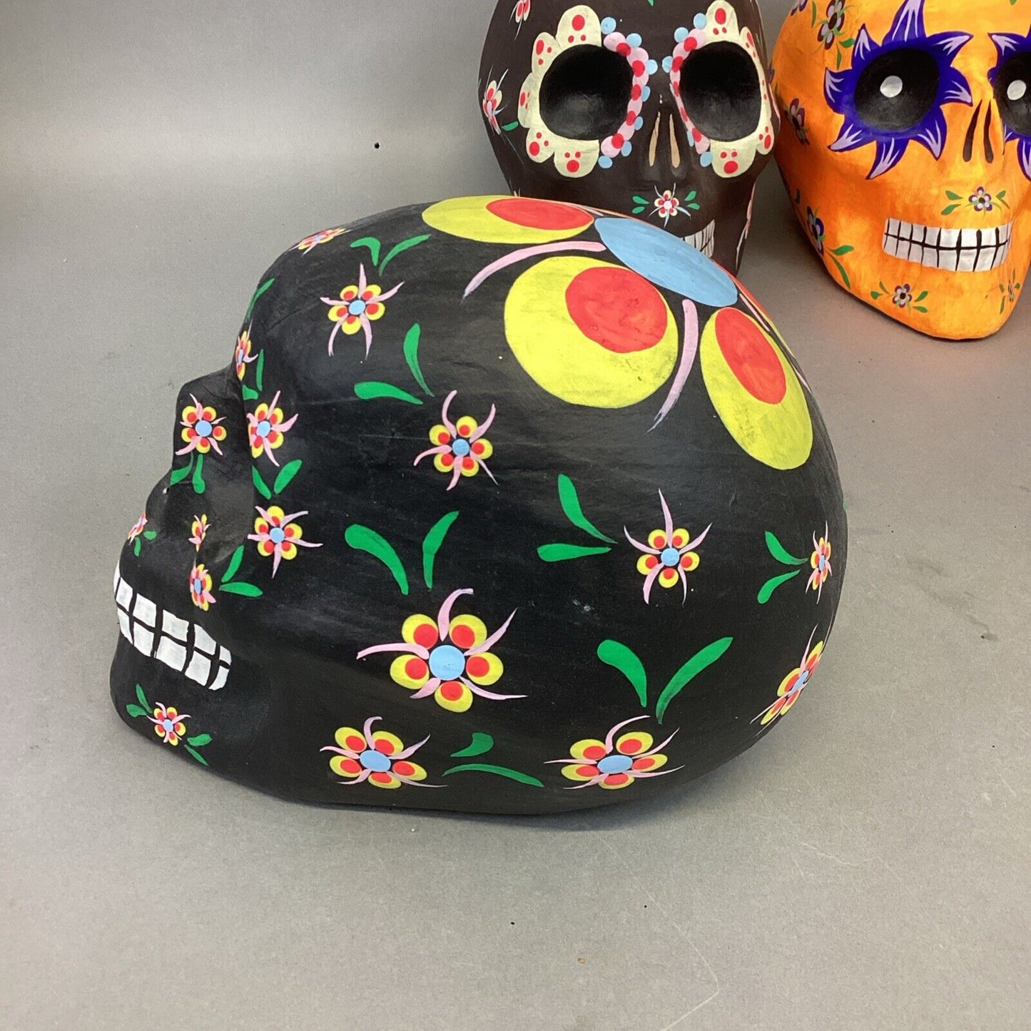Set Of 4 Styrofoam Decorative Sugar Skull Decorations