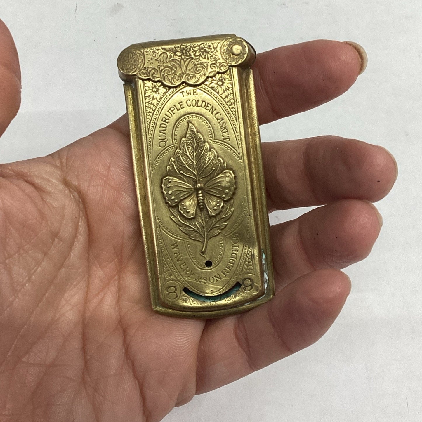 Antique 1868 Gold Gilt Wavery & Sons Redditch Quadruple Golden Casket Needle Case