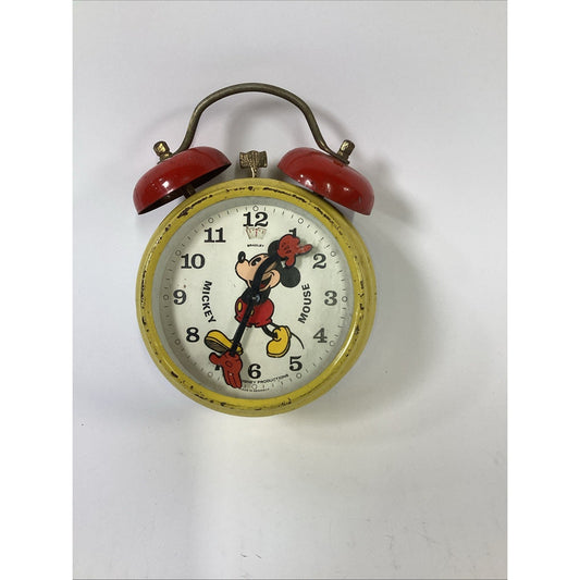 Vintage Bradley Mickey Mouse Alarm Clock Disney Germany Untested