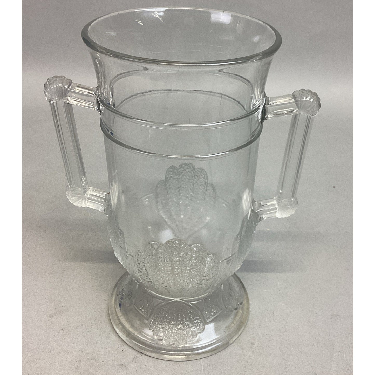 Antique 1880 EAPG Duncan & Sons Pressed Glass Shell & Tassel Spooner - 8”H