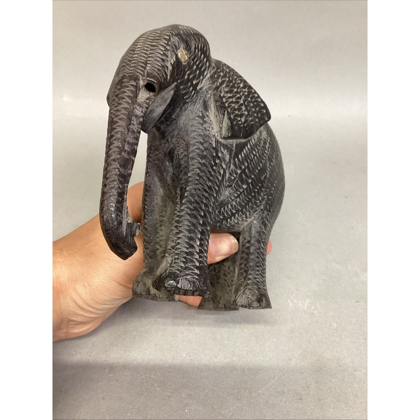 Handcarved African Elephant - 5x2.5x5”