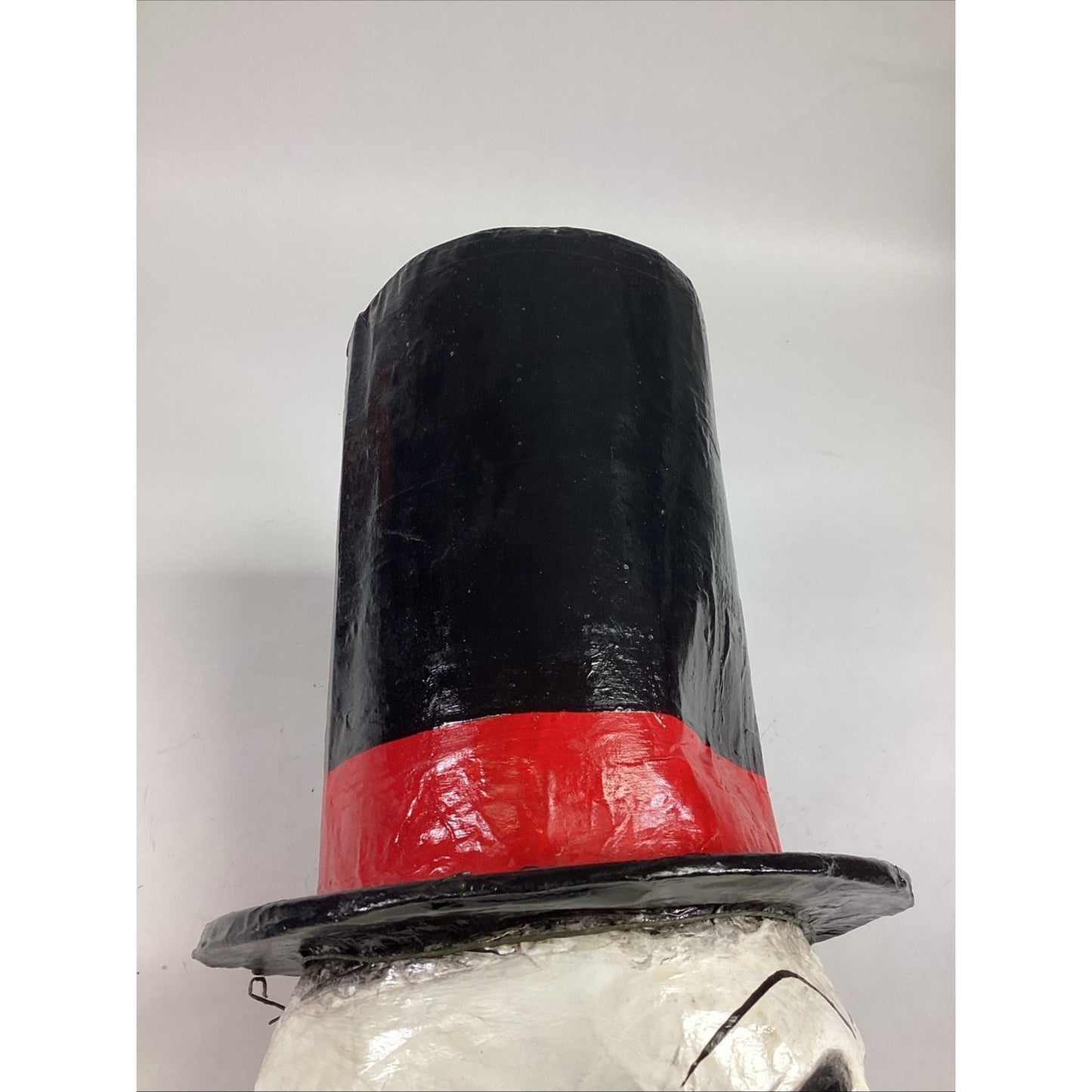 Handmade Day Of The Dead Skull In Top Hat Papier Mache Figure - 14”H