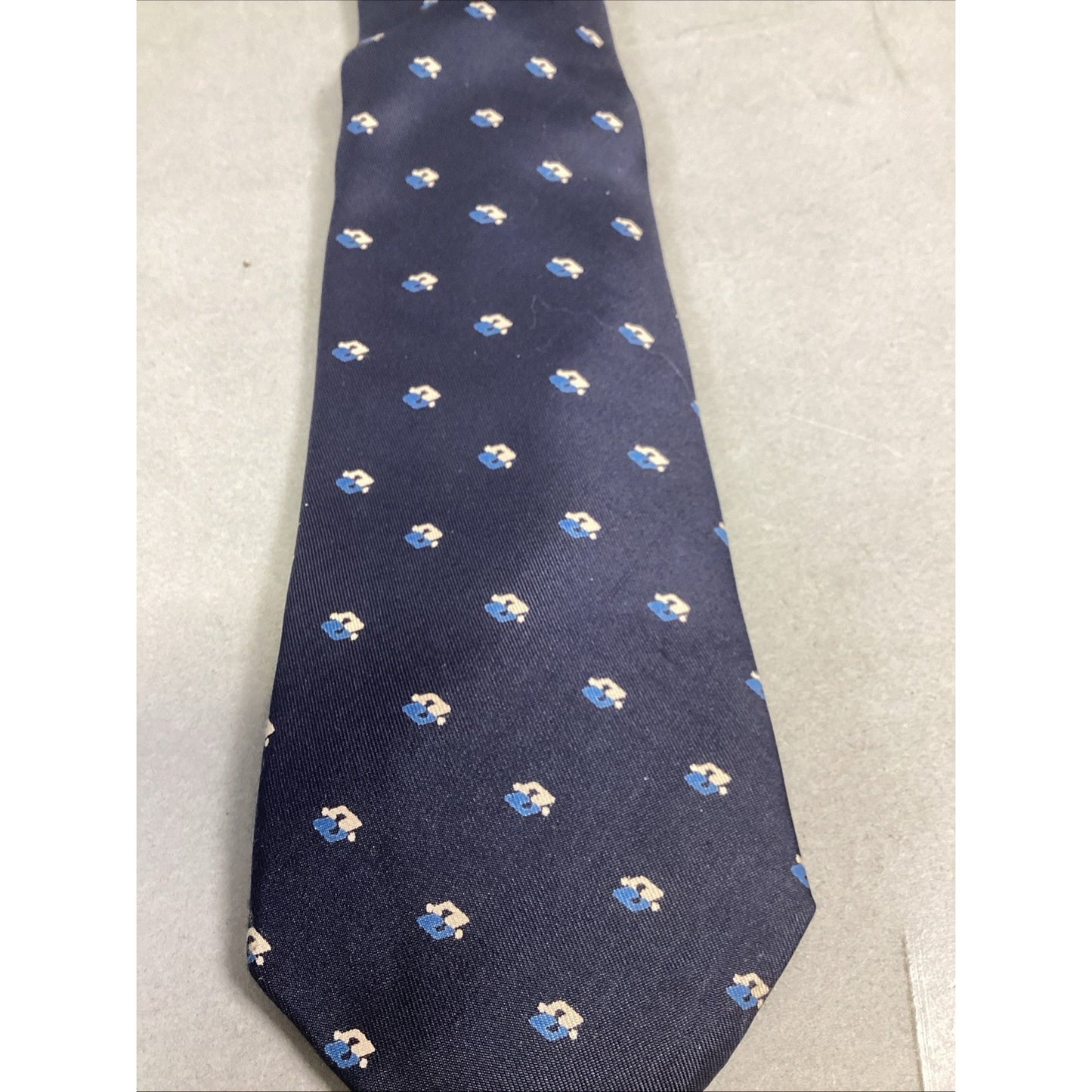 Countess Mara Blue Striped Silk Tie & Jean Marc Stewey Paris Dark Blue Silk Tie