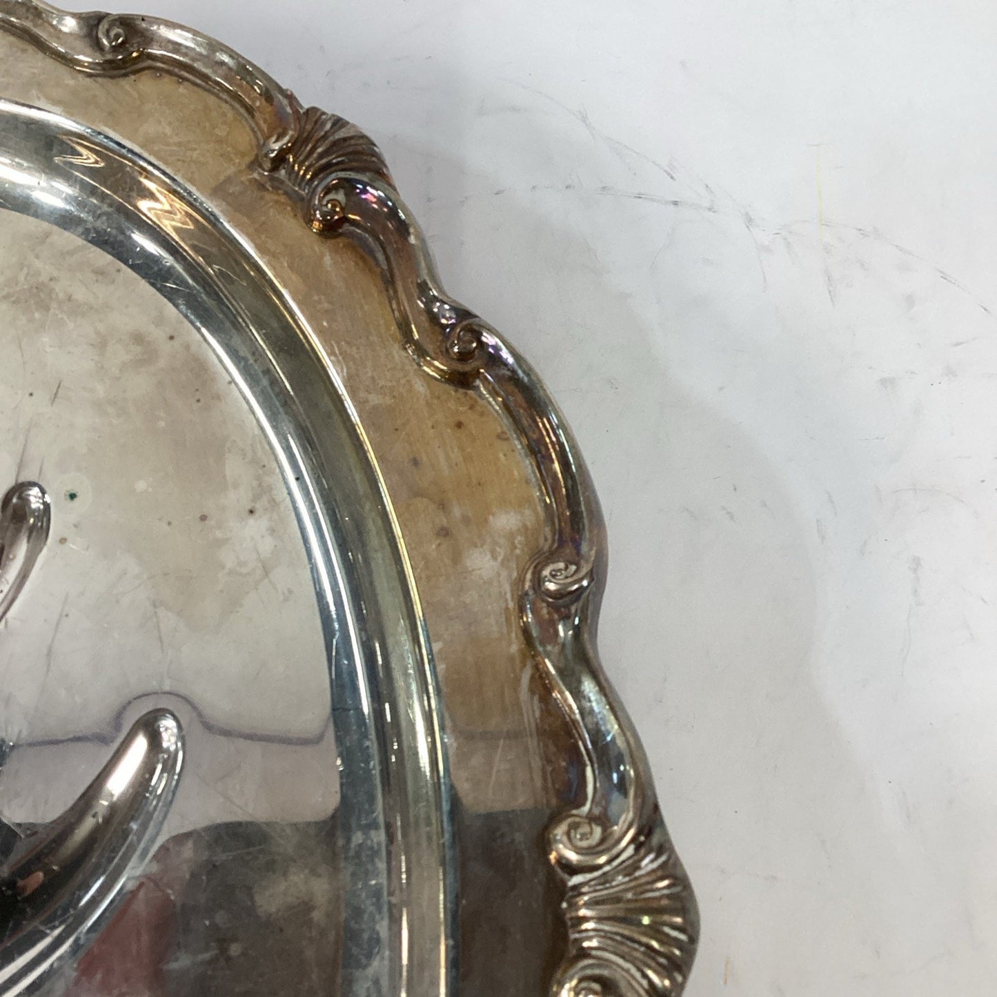 Vintage Tree Of Life Footed Silver Plated Footed Platter