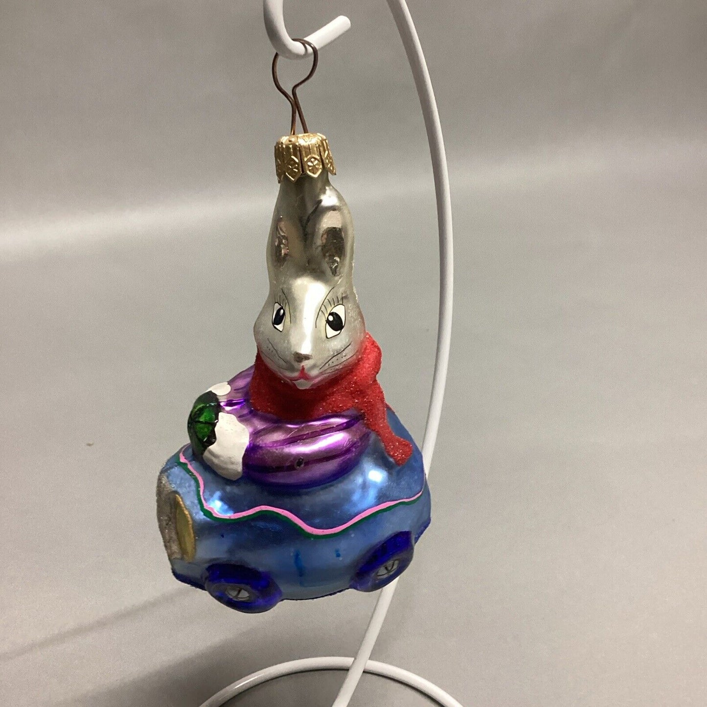 Christopher Radko Easter 1-Bun Bunny Ornament Egg Roll