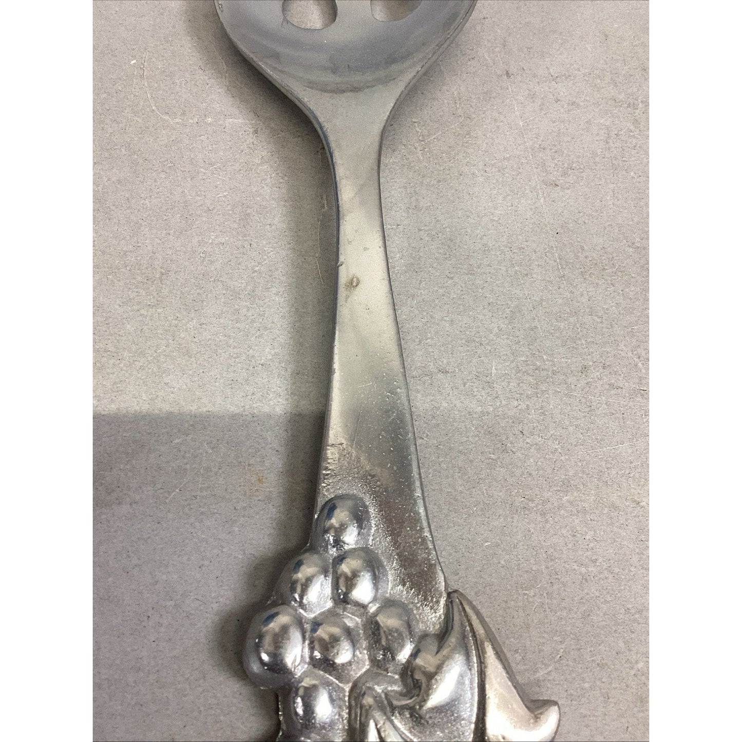 Mariposa Pewter Salad Serving Set Fork Spoon Grapes Grapevine Utensils 1990