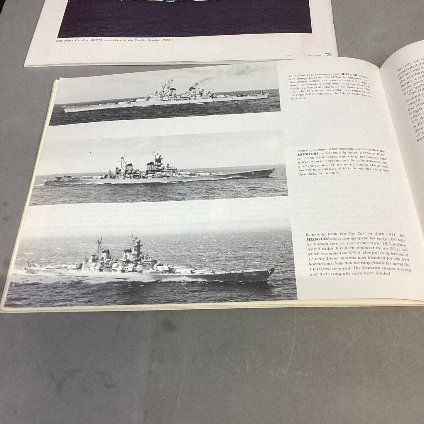 USS North Carolina, USS Missouri, USS Iowa, USS Texas, USS MA Ship’s Data