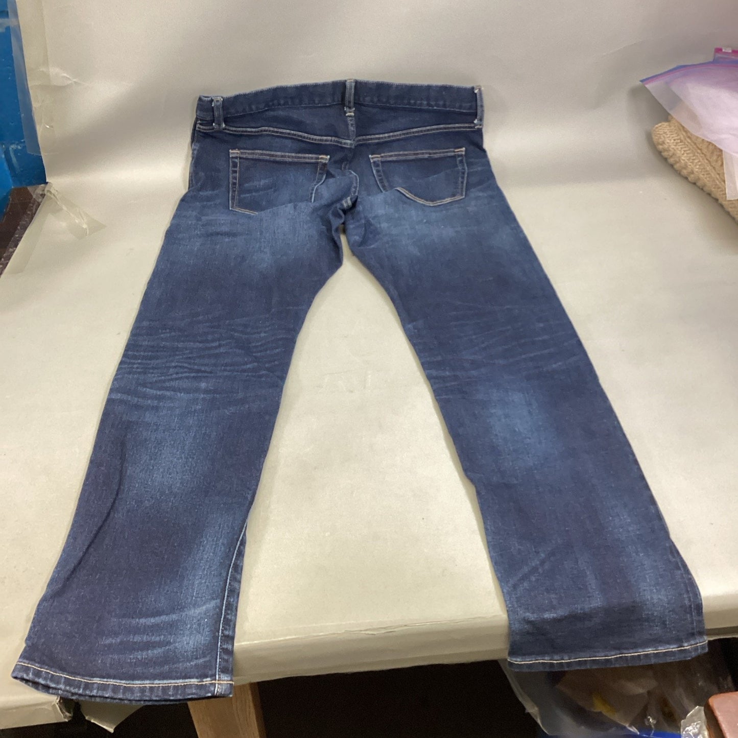 Uniqlo Men’s Blue Denim Slim Straight Low Rise Jeans - 35x32