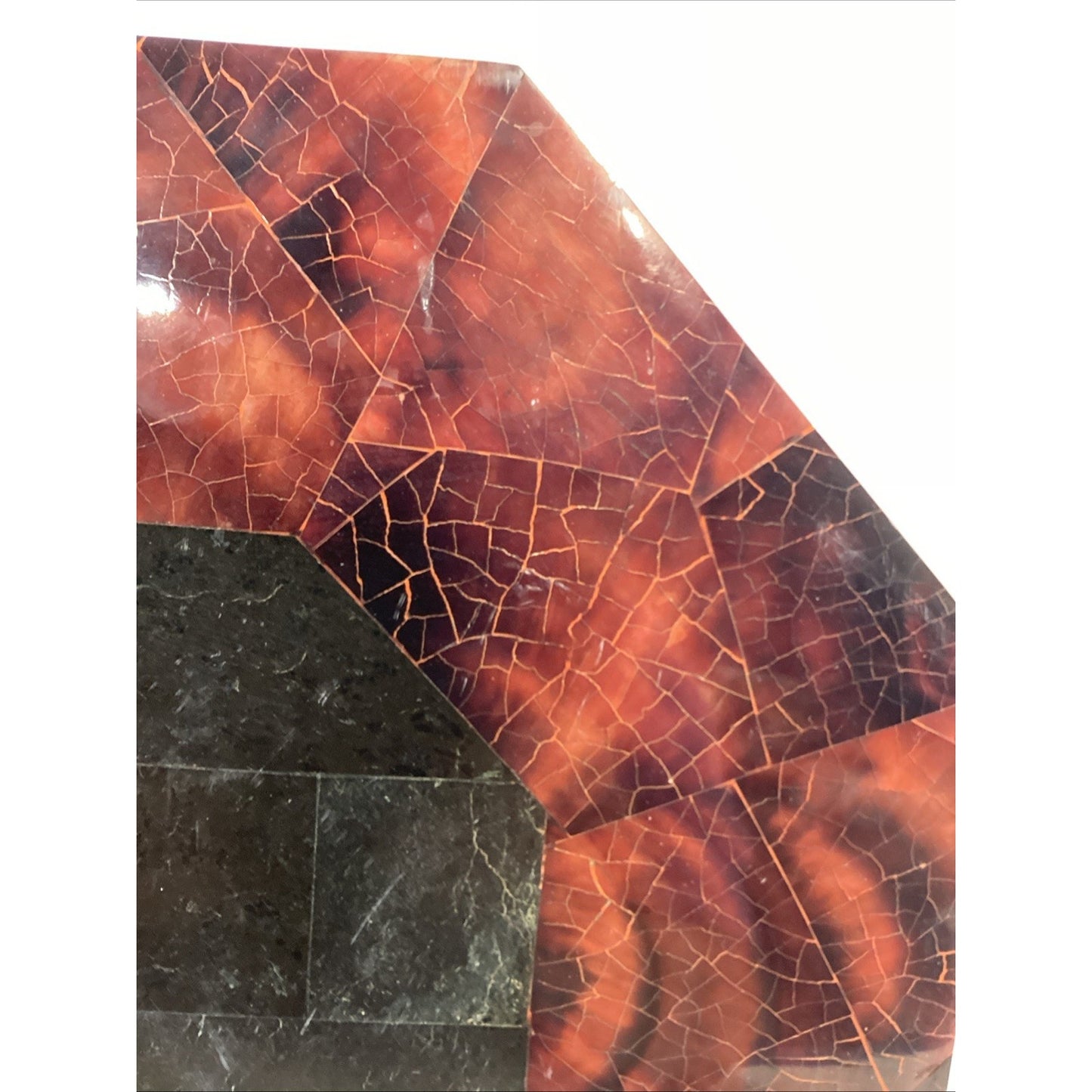 Octagonal Shaped Faux Marble Charcuterie Cheese Board - 15” - Felt Backing