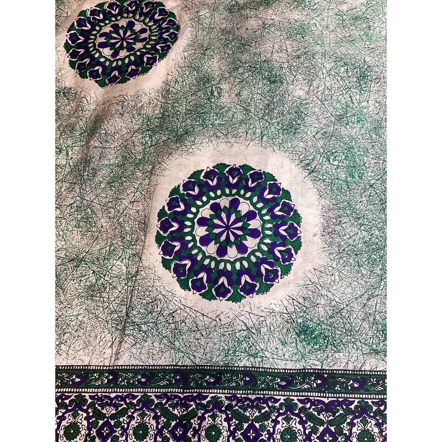 Vintage Silk Mandala Dupatta/Odhani Shawl - 200x45” - Pattern #10040