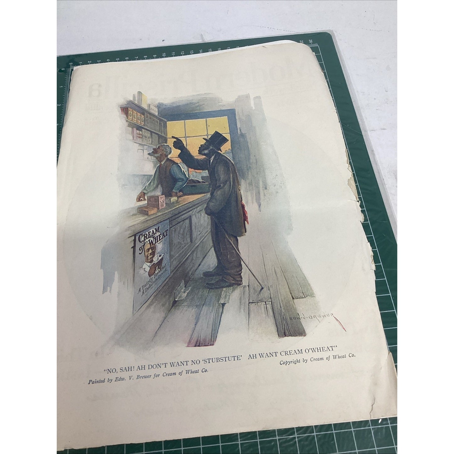 Antique 1914 Edward Brewer Cream of Wheat Magazine Ad Advertisement