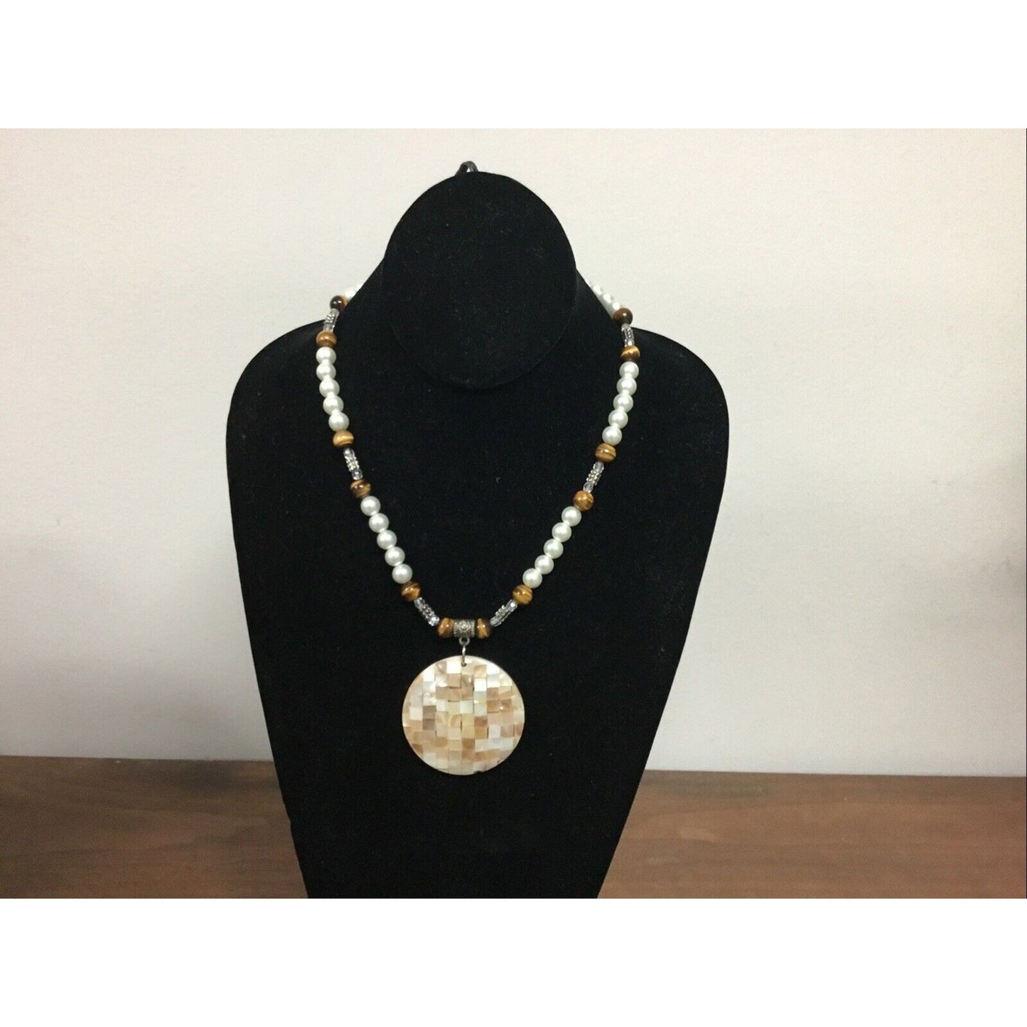 Colored Necklace With Faux Pearl Detailing
