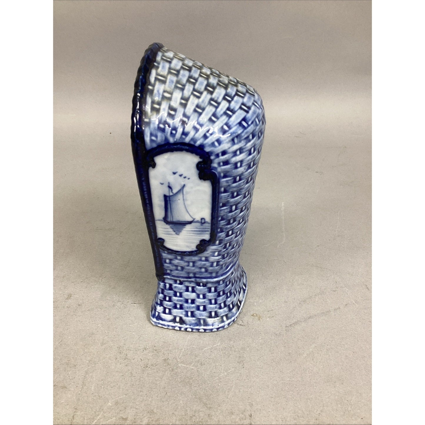 Vintage Delft Rauenstein Wicker Beach Chair Figurine Watch Holder - Holland