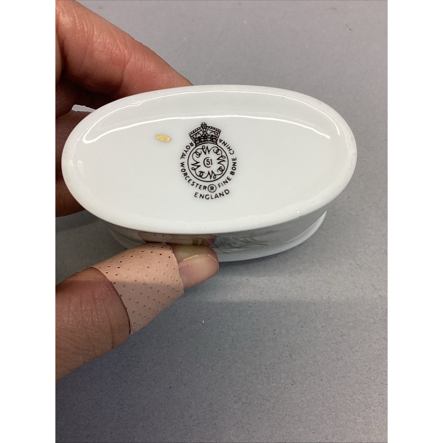 Royal Worcester Fine Bone China Dual Sided Floral Toothpick Holder - England