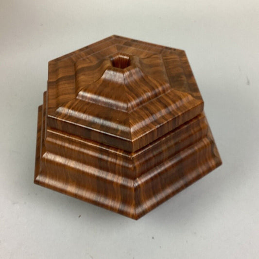 Vintage Wooden Geometric Shaped Jewelry Box - 6”