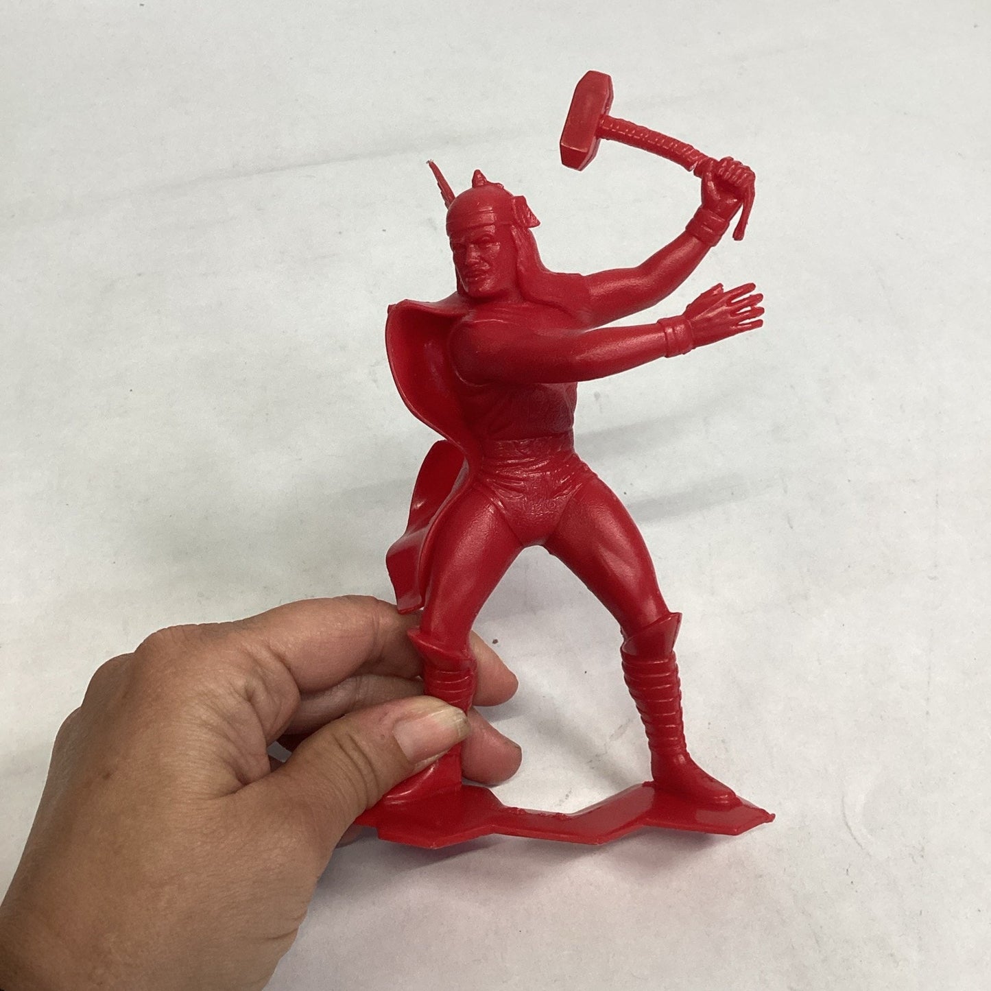 VTG 1967 Marvel Marx Thor 6" Plastic Red Figurine Super Hero Action Figure NOS