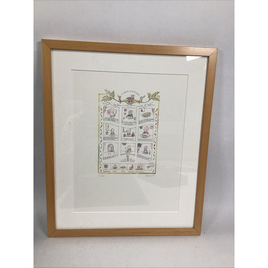 Signed Limited Edition Watercolor Art Print By Sara Midda -Table Manners 161/200