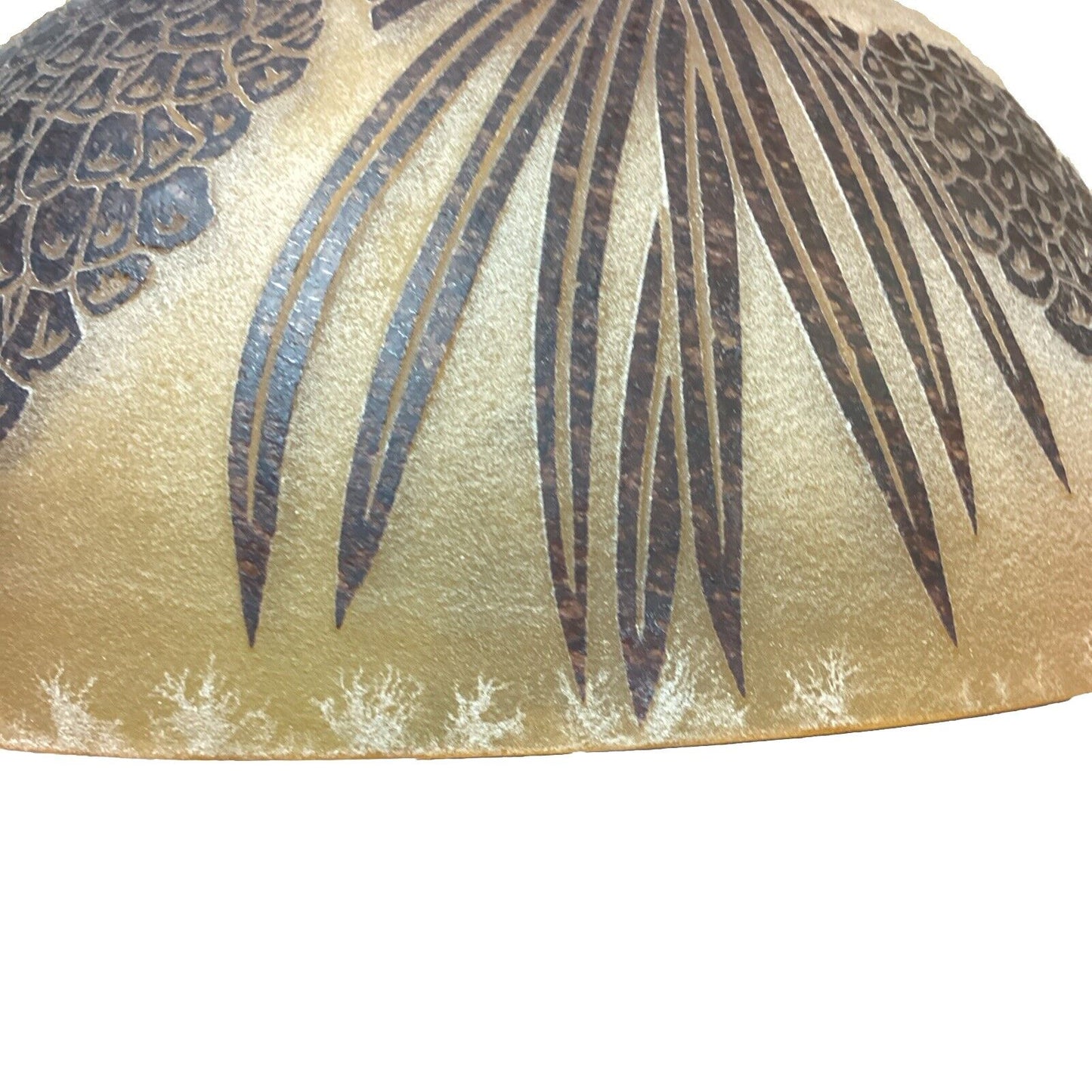 Vintage Pinecone Lamp And Glass Lampshade