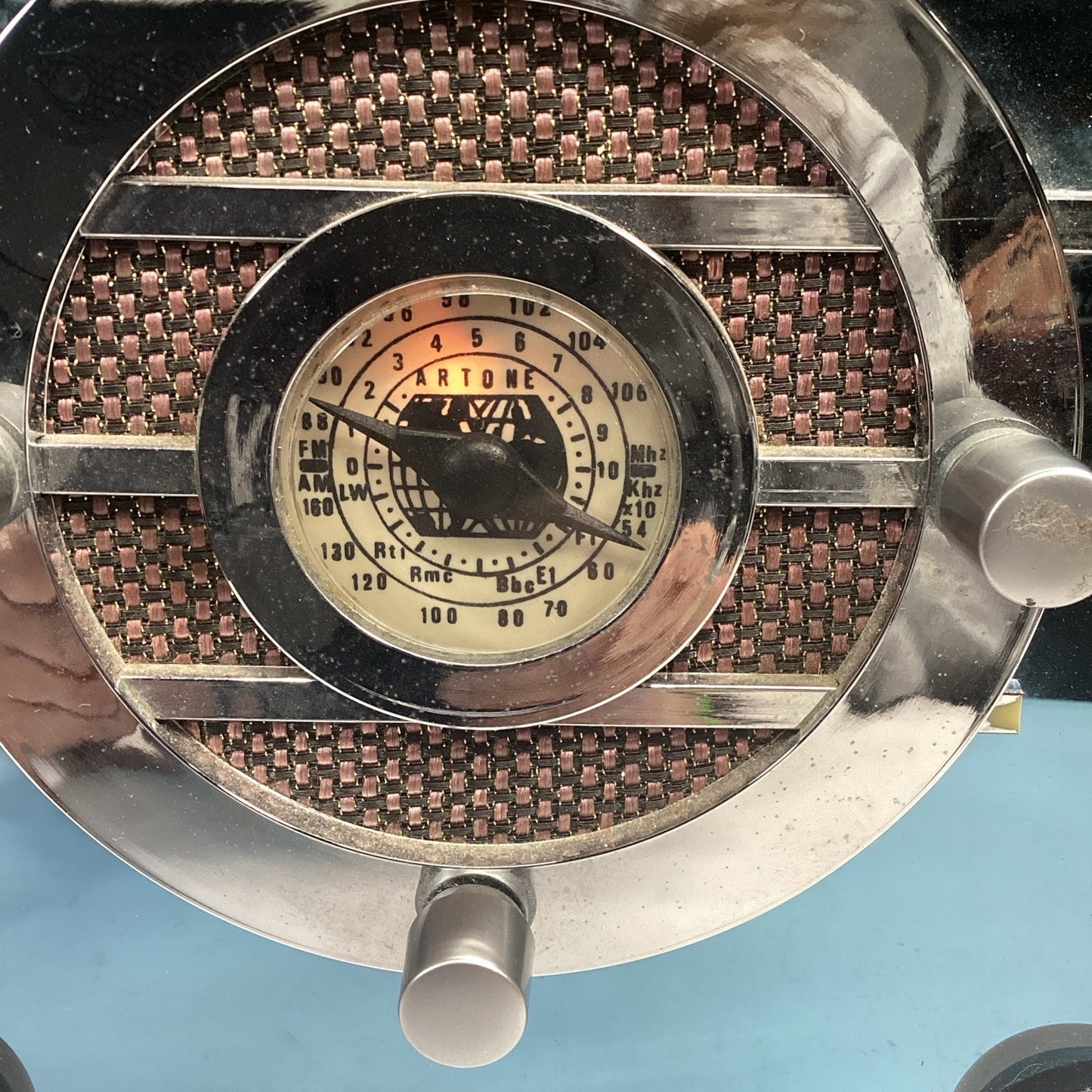 1990s TSM France AR50 Sparton Bluebird BLUE Mirror ARTONE AM FM Radio