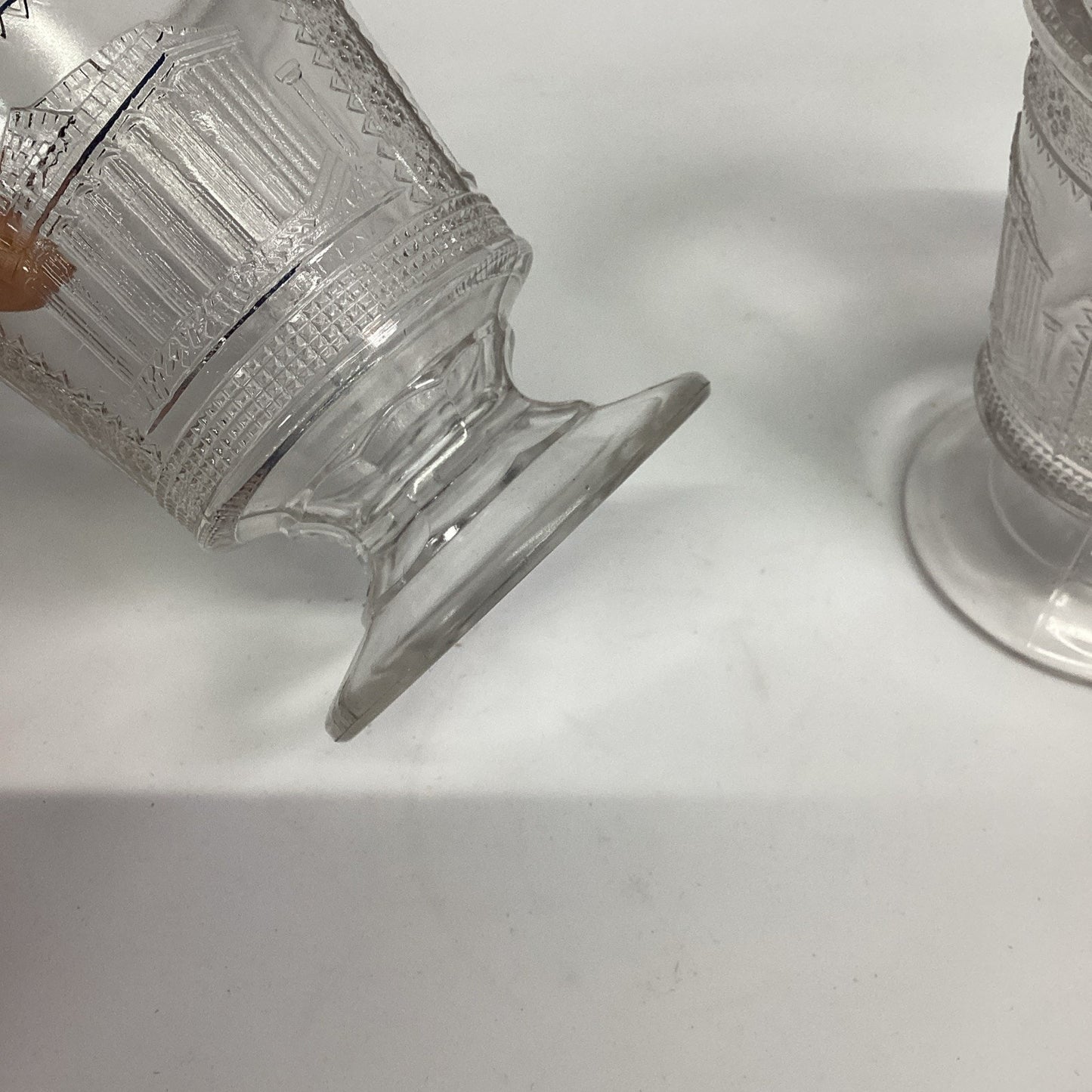 Antique 1880’s EAPG ADAMS & CO EGYPTIAN SPHINX PATTERN GLASS SPOONER