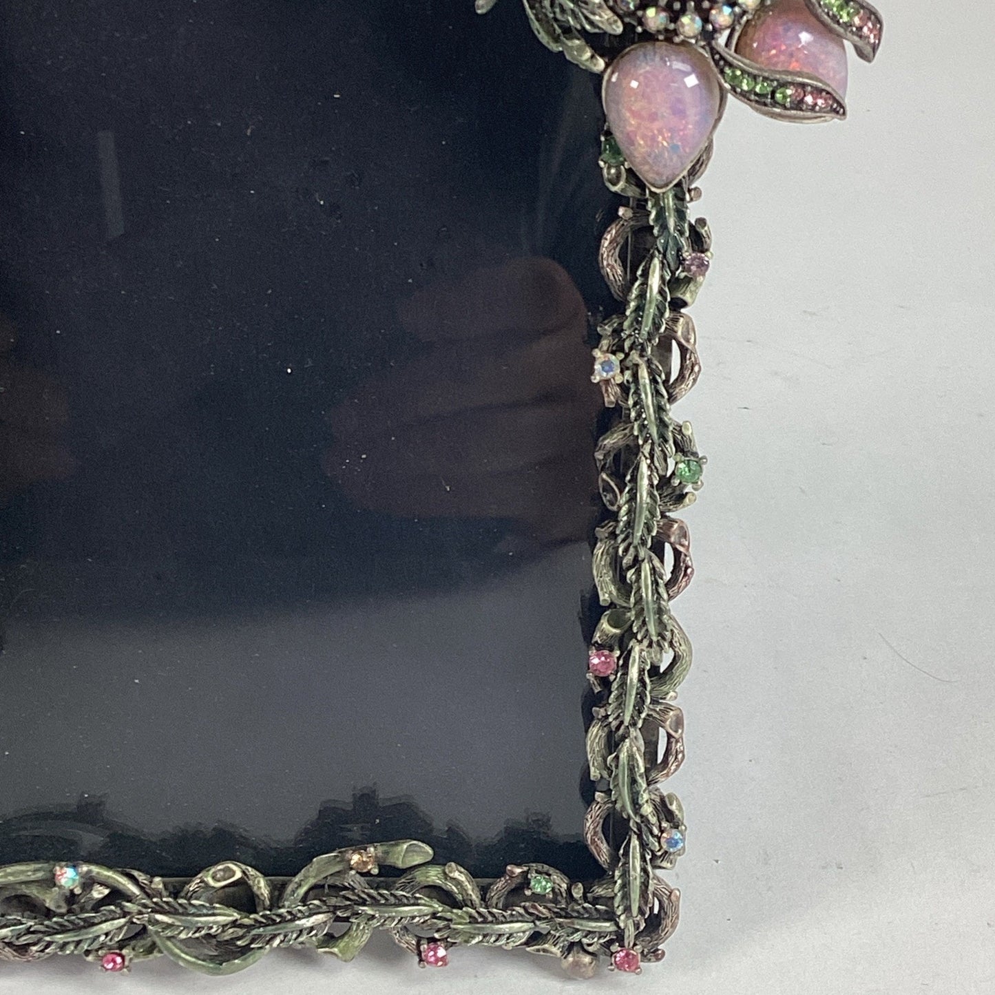 RJ Graziano Pink Floral Photo Frame With Multicolored Rhinestones - Italy