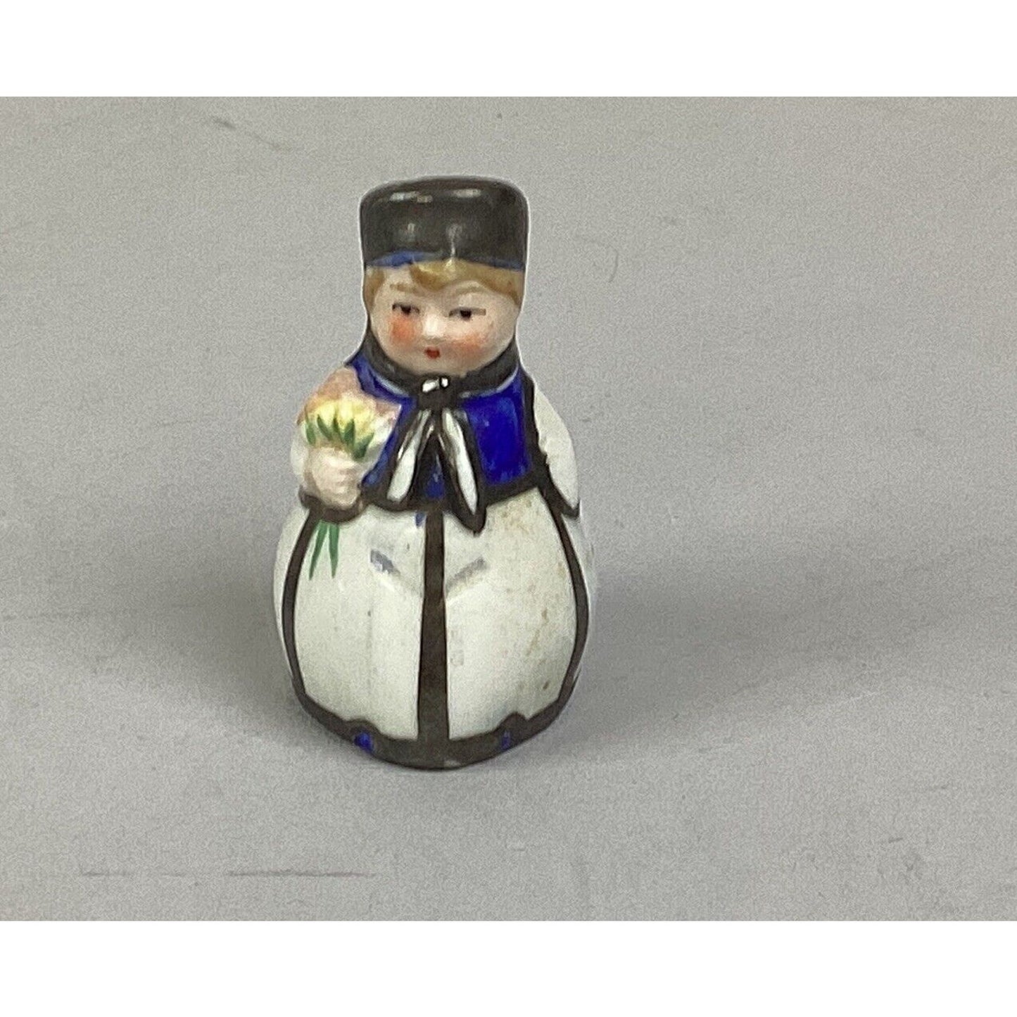 Vintage Friedrich Deusch Pure Silver Overlay Dutch Girl Boy Salt & Pepper Shaker