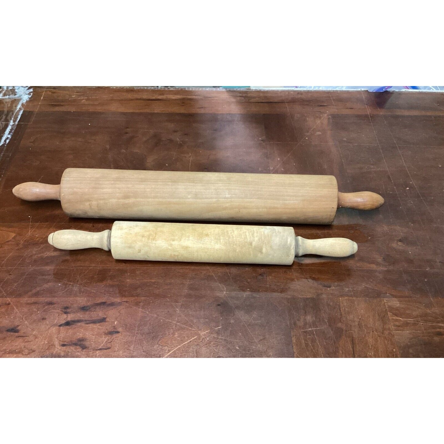 Set Of 2 Vintage Bakers Rolling Pins - Medium & Large