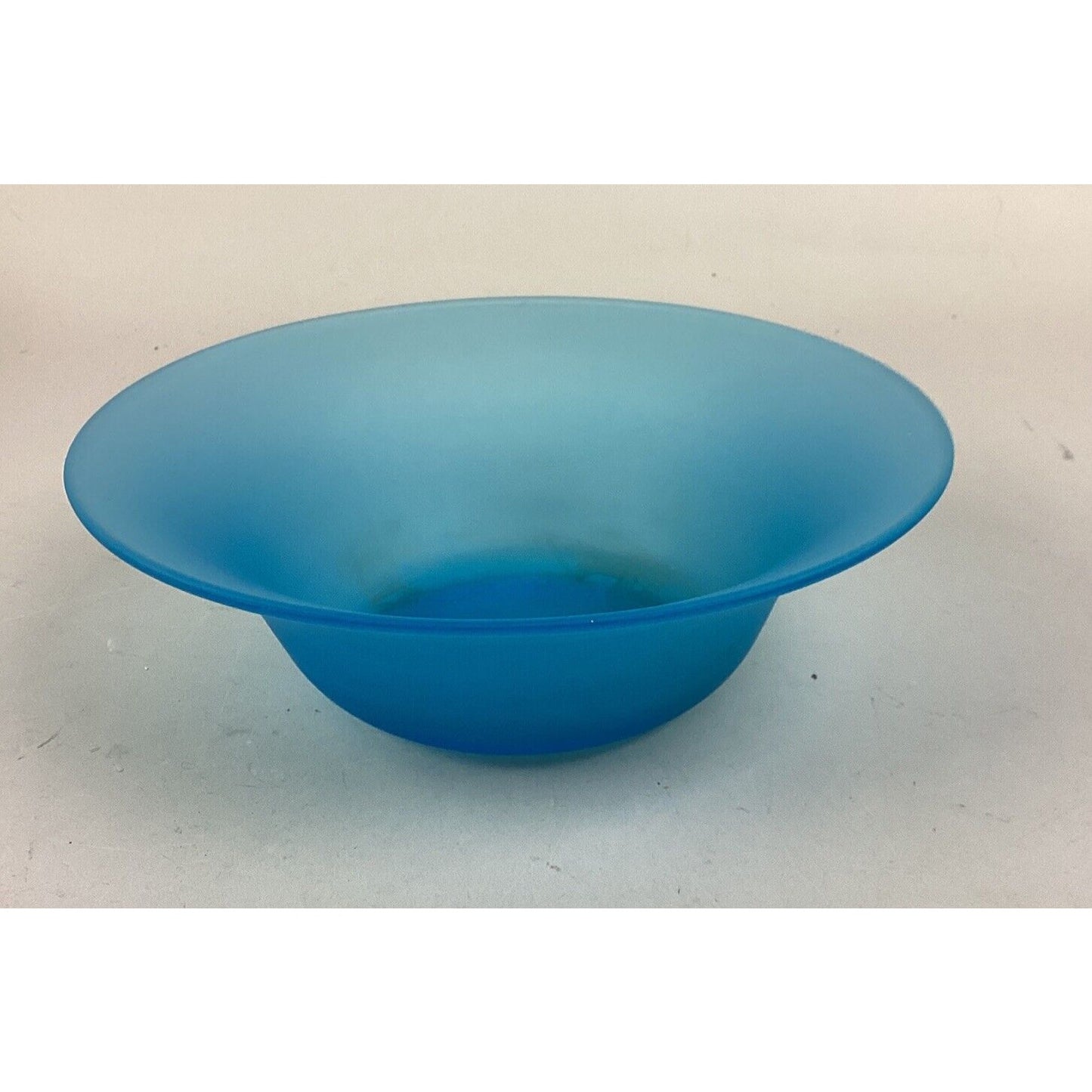 Tiffin Glass Sky Blue Satin Glass Console Serving Bowl - 9 1/4”