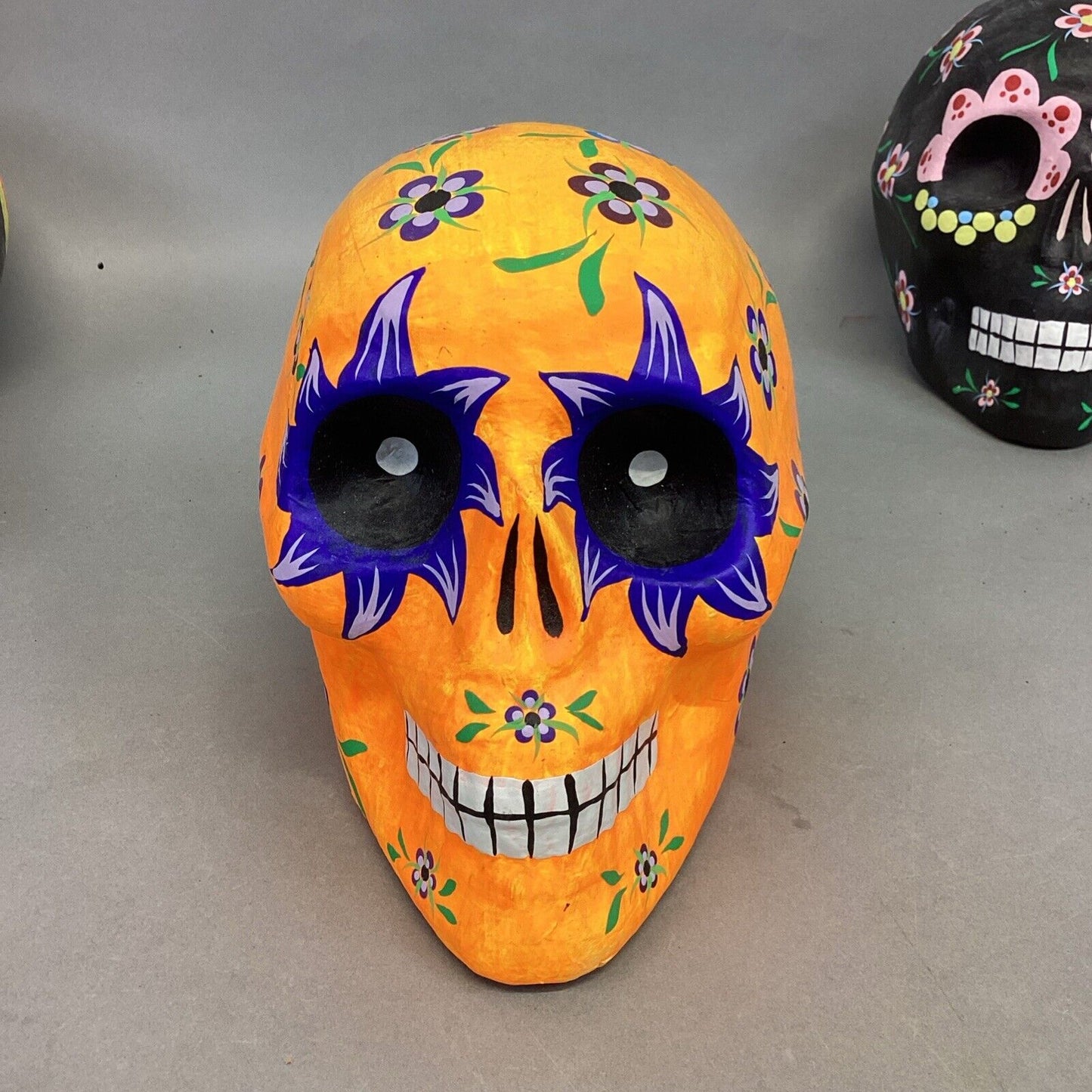 Set Of 4 Styrofoam Decorative Sugar Skull Decorations