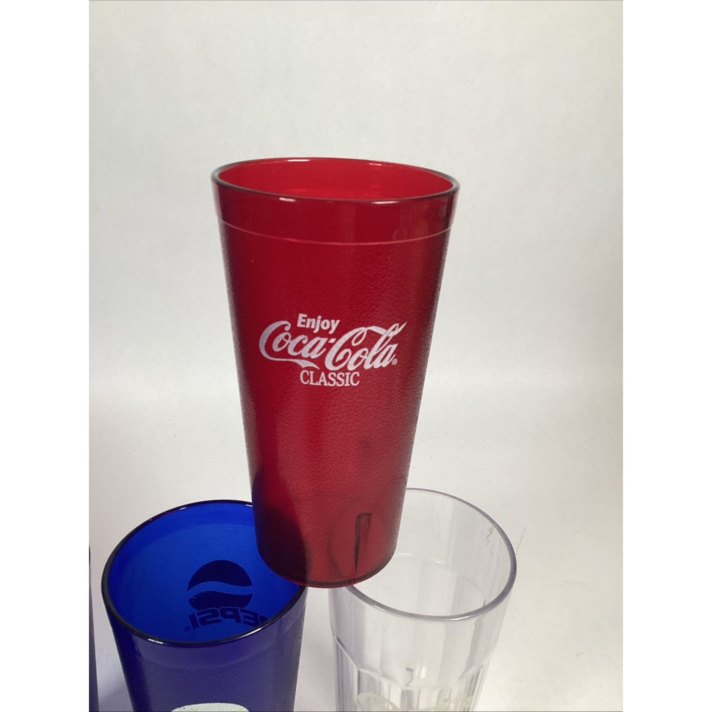 Lot Of 5 Vintage Coca Cola And Pepsi Plastic Tumblers