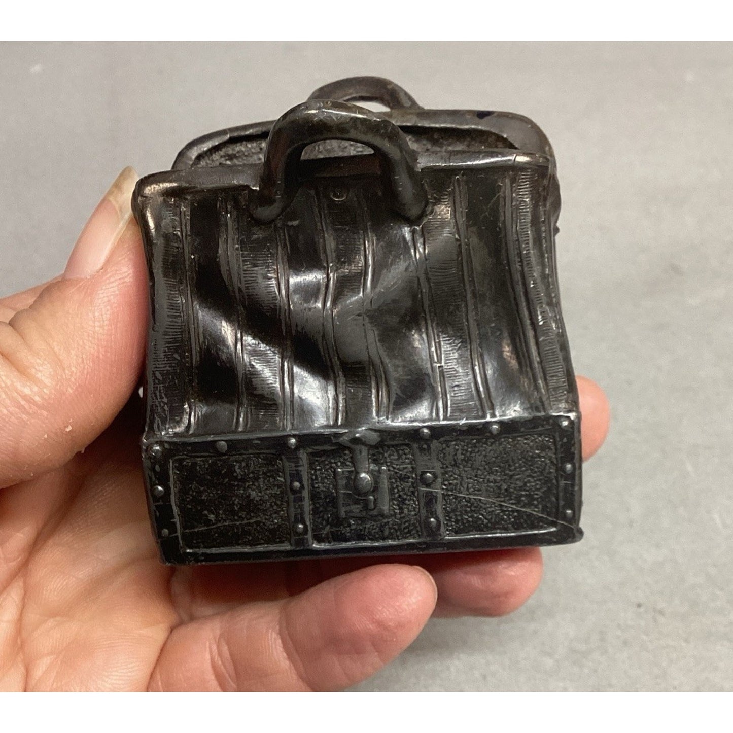 Antique Metal Business Card Holder Handbag Purse Satchel