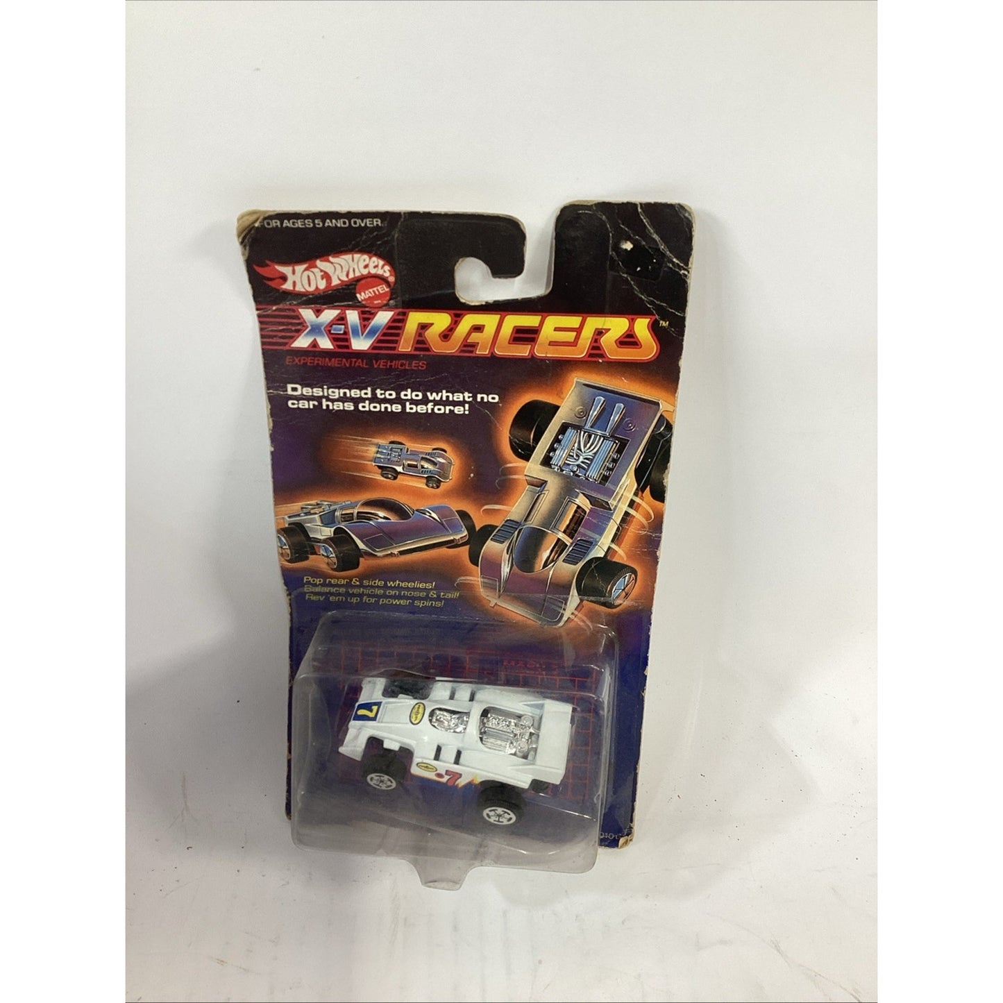 HOT WHEELS 1985 VINTAGE X-V RACER MACH 7 IN WHITE - NOS
