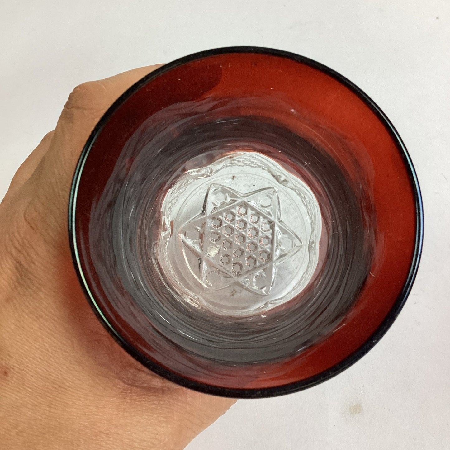Set Of 4 - Antique Ruby Red Glass Creamer, Tumbler And Mugs