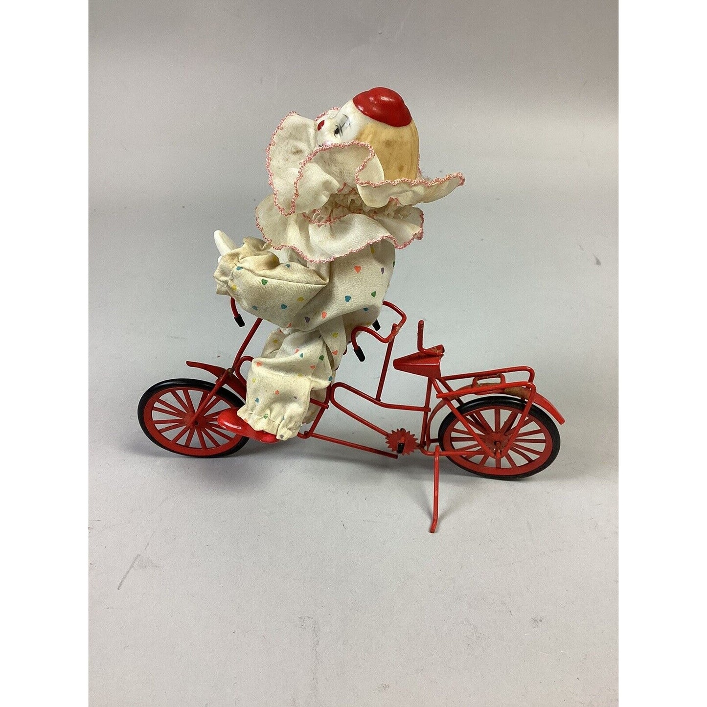 Vintage Enesco Porcelain Clown On Bicycle