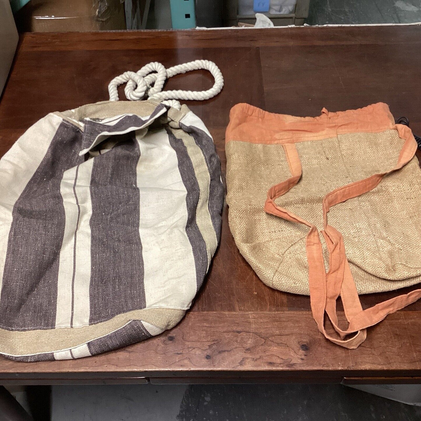 Set of 2 Large Vintage Duffle Bags/Backpacks
