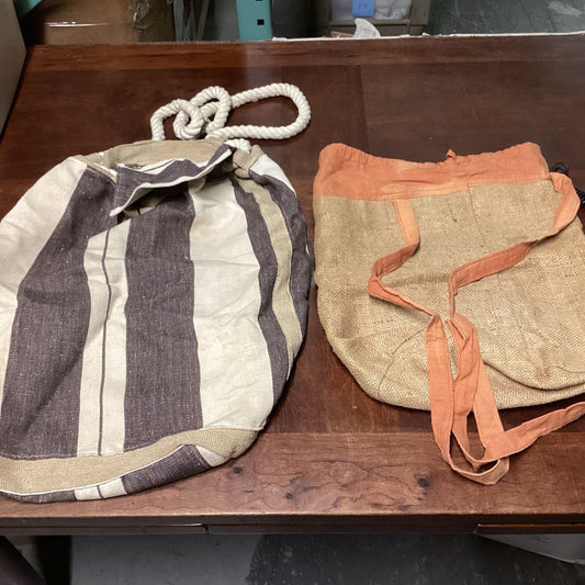 Set of 2 Large Vintage Duffle Bags/Backpacks