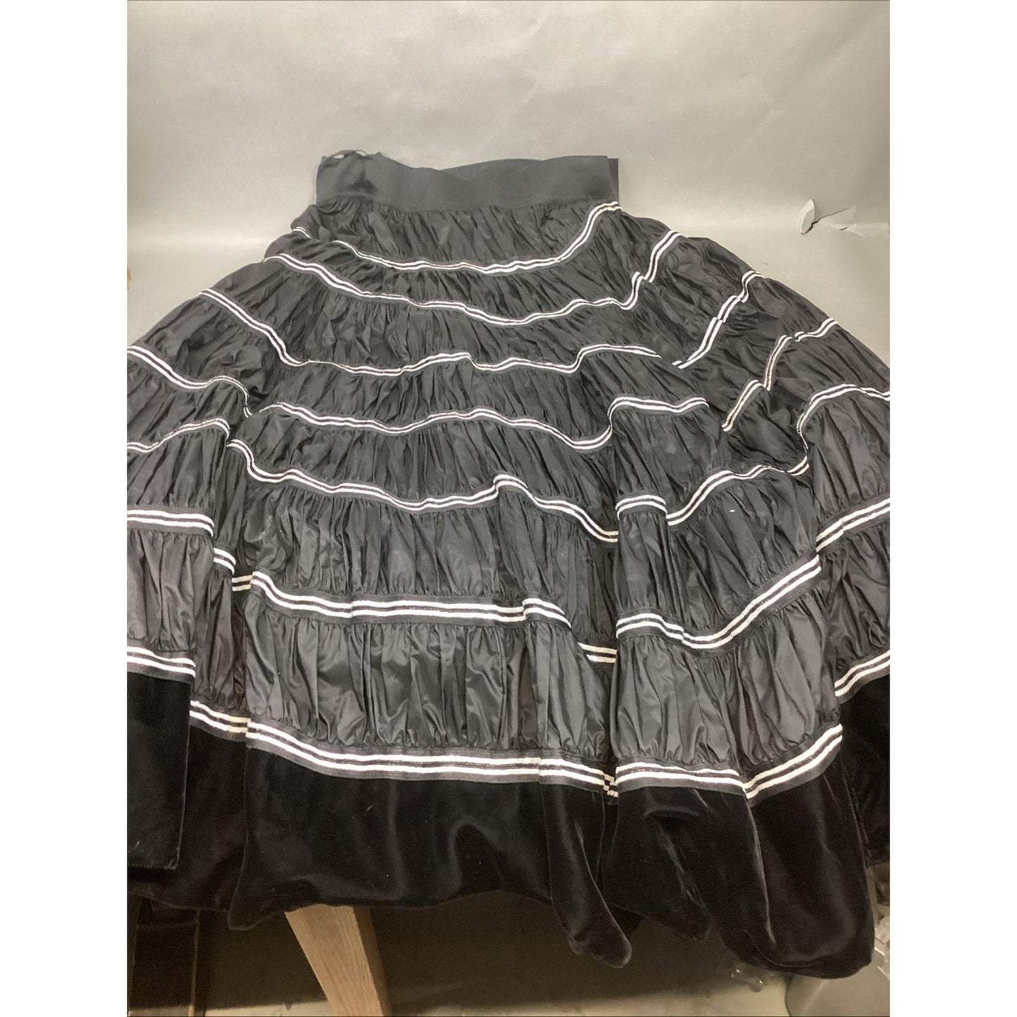 Jeanette Kastennerger 3 Layer Women’s Skirt -Black W/ White/Black Sequin Stripes