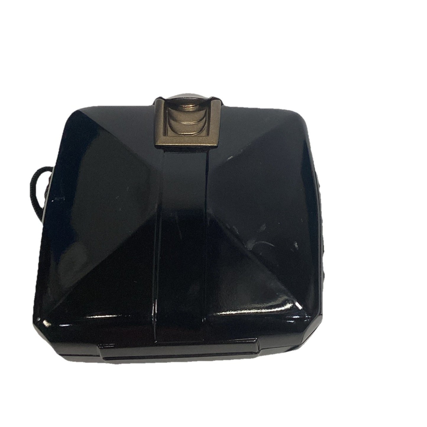 1980s Marc Levine Lacquered Black Hard Shell Bag W/ Strap