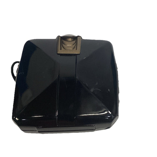1980s Marc Levine Lacquered Black Hard Shell Bag W/ Strap