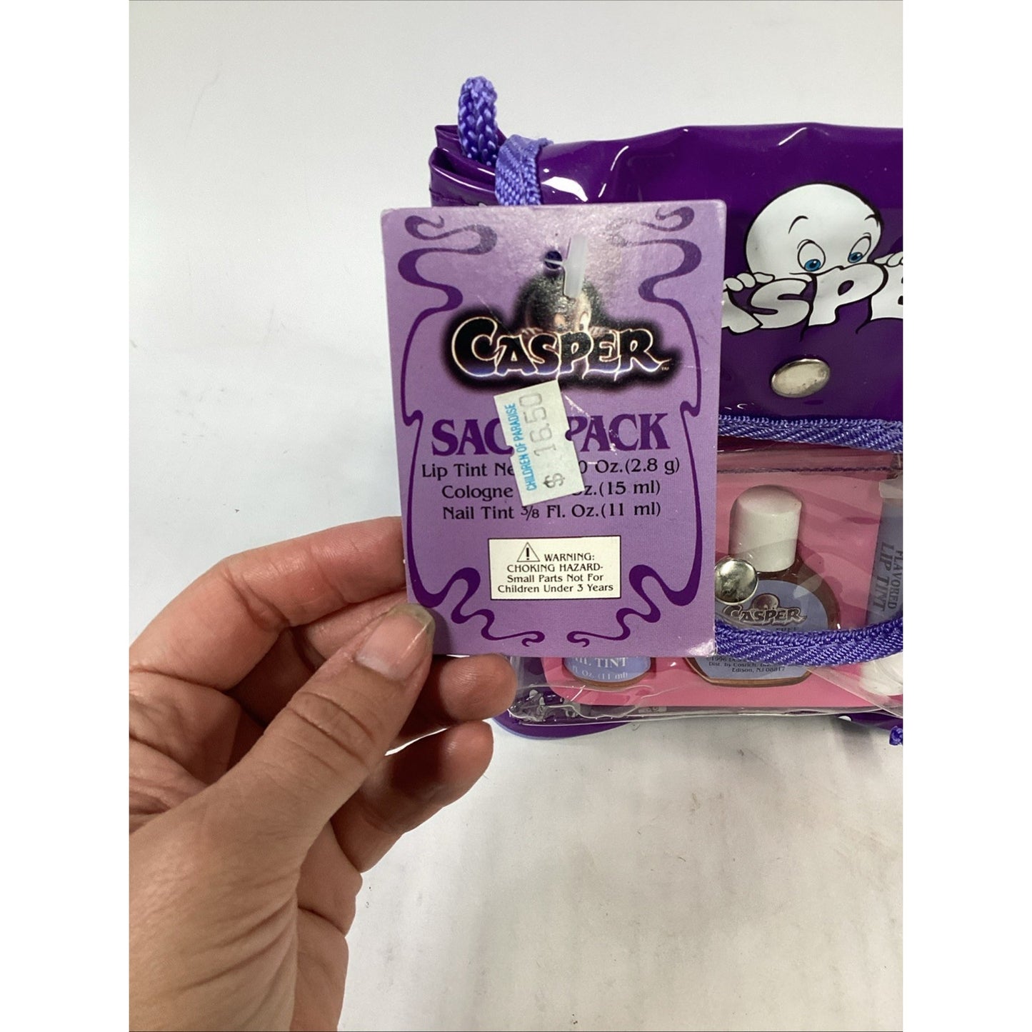 Vintage Casper Sack Pack NOS 1996 Childs 3pc Make-up Set Backpack Rare