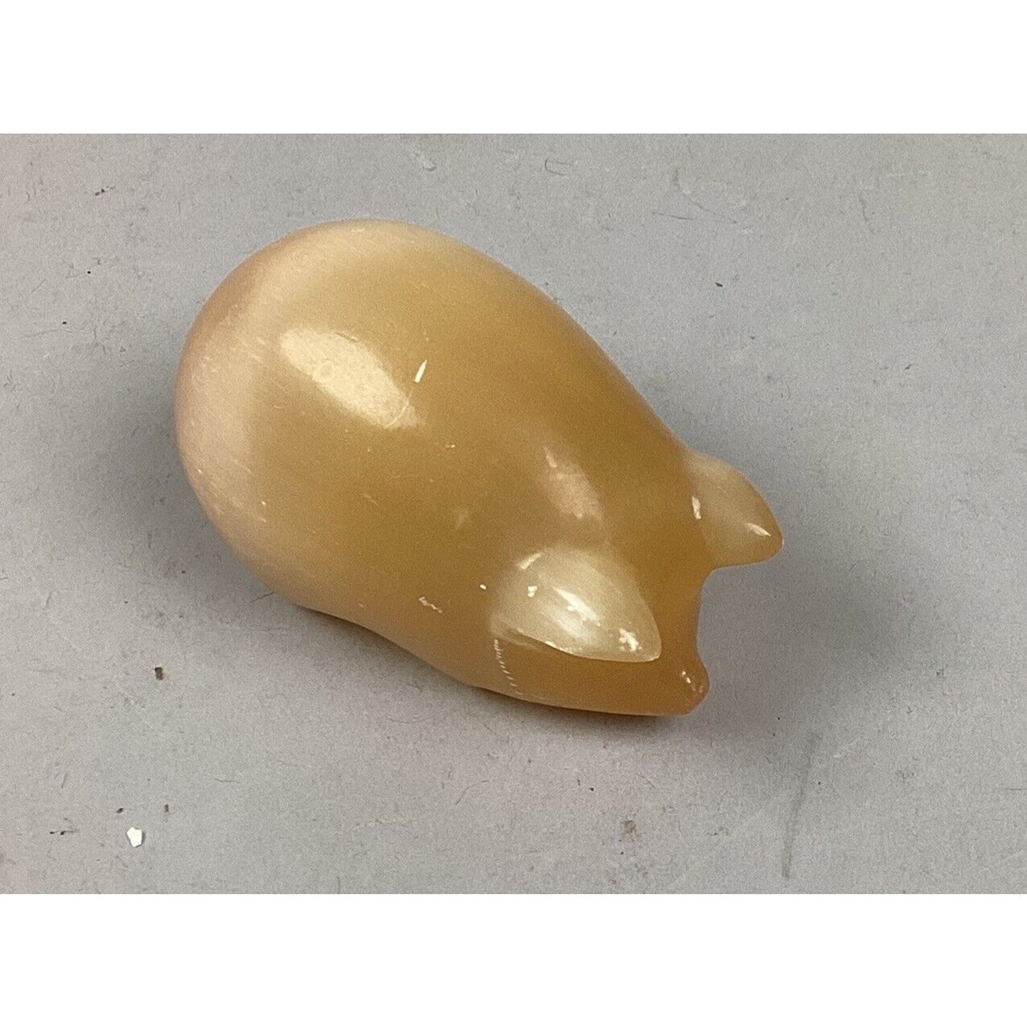 Vintage 1960’s Russian Orange Peach Selenite Moonstone Hand Carved 3 Little Pigs