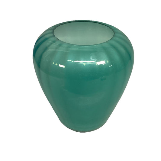 Sea Foam Green Glass Swirly Vase - 7”H