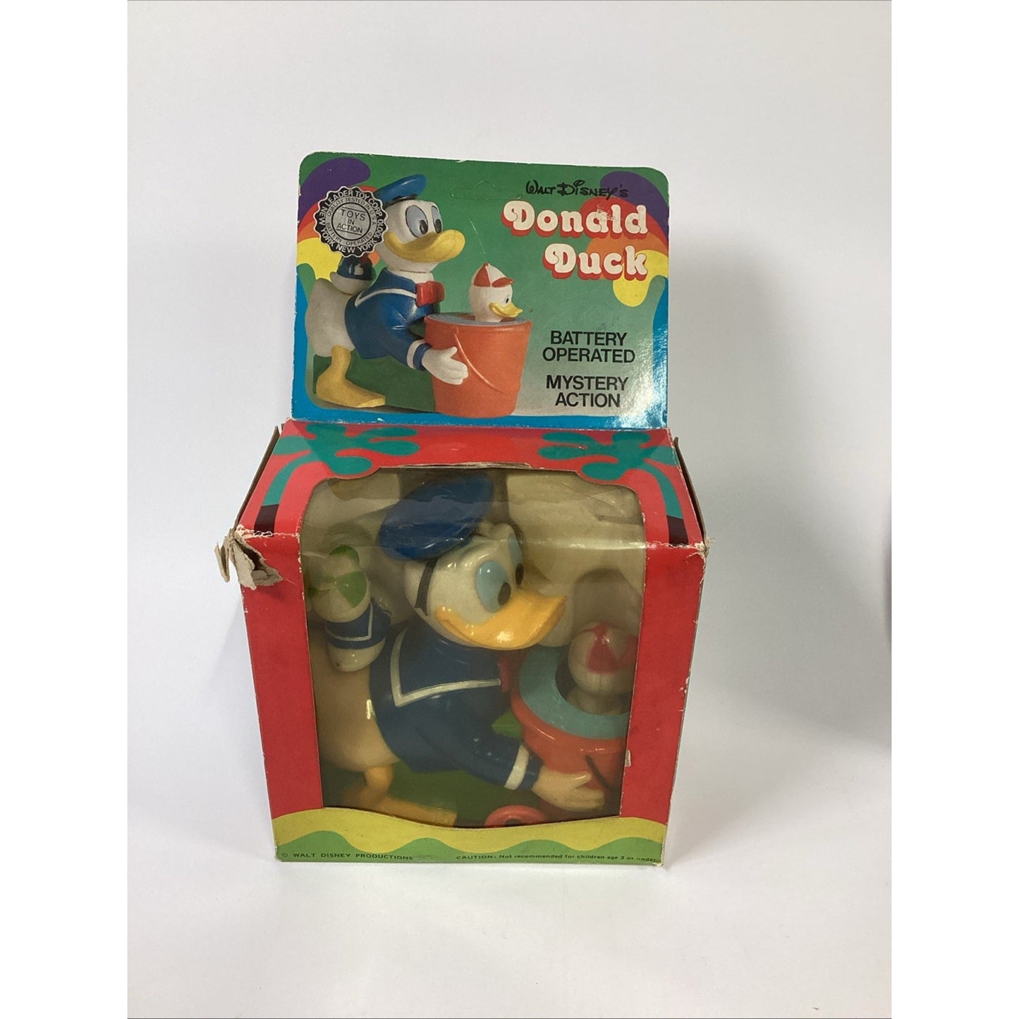 Lot Of 2 Vintage NOS 1970’s Disney Toys W/ Mystery Action - Mickey & Donald Duck