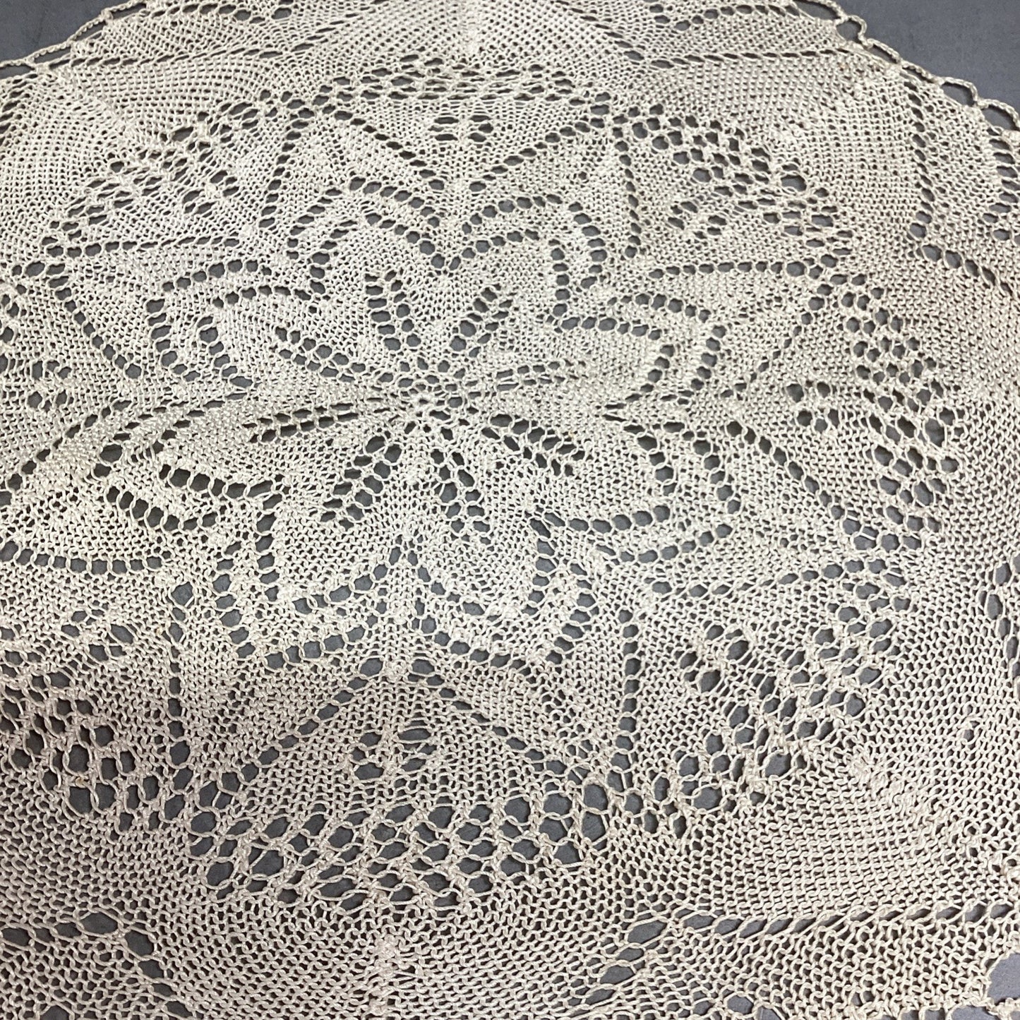 Set Of 2 Elegant Antique Handmade Needle Lace Doilies